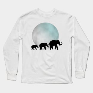 Three Elephants On Safari Long Sleeve T-Shirt